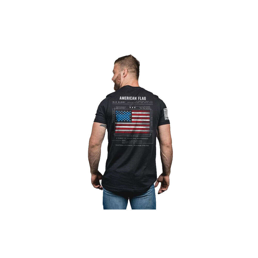 Clothing Nine Line Apparel 4.50" MENS T-SHIRT AMERICAN FLAG SCH BLACK 2XL • Model: 4.50"